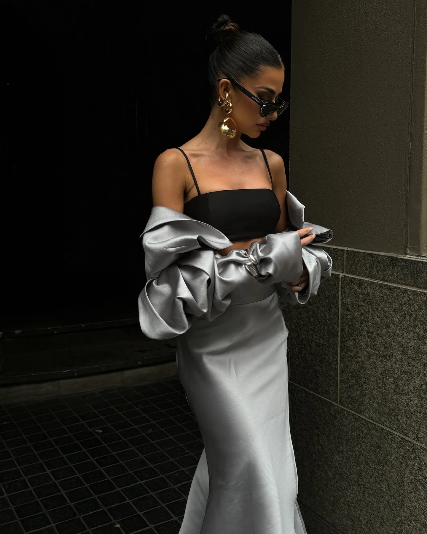 WDPL Серебряная сетчатая юбка-русалка