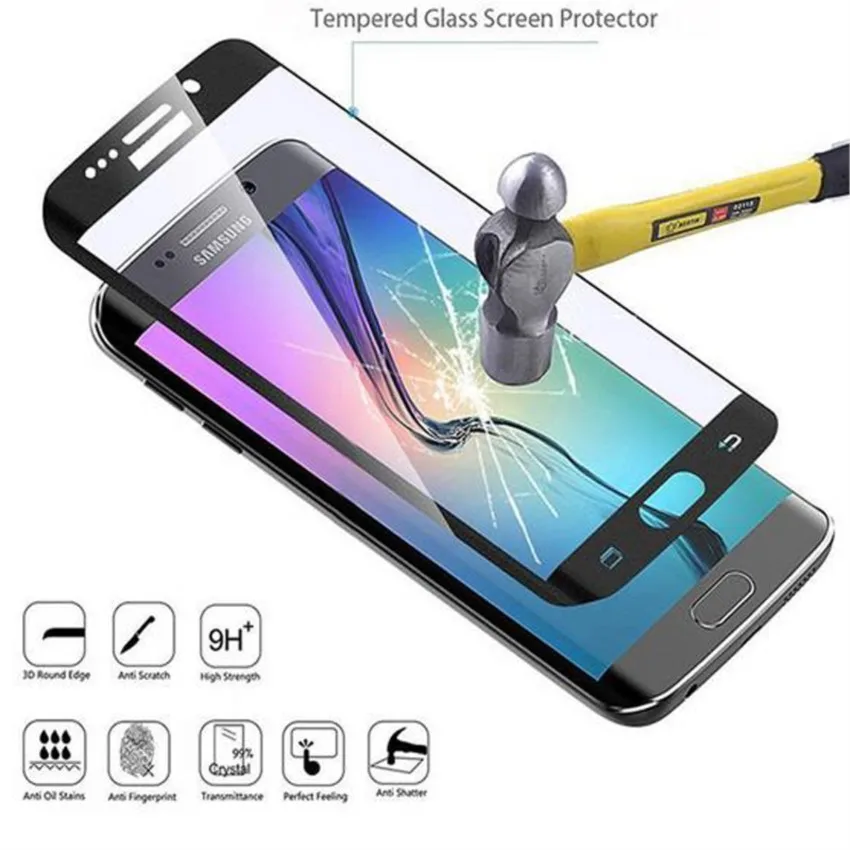 3d protective glass on the for samsung galaxy s7 edge tempered glass s7edge s 7 glas screen protector cover protection tremp 9h