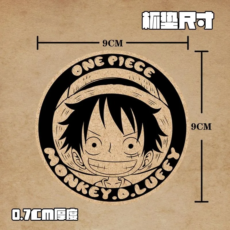 Фото Подставка под кружку One Piece: Ророноа Зоро, Тони Тони Чоппер, Санджи. Аниме-атрибутика, милая мультяшная, нескользящая, термоизолированная, пробковая. №2