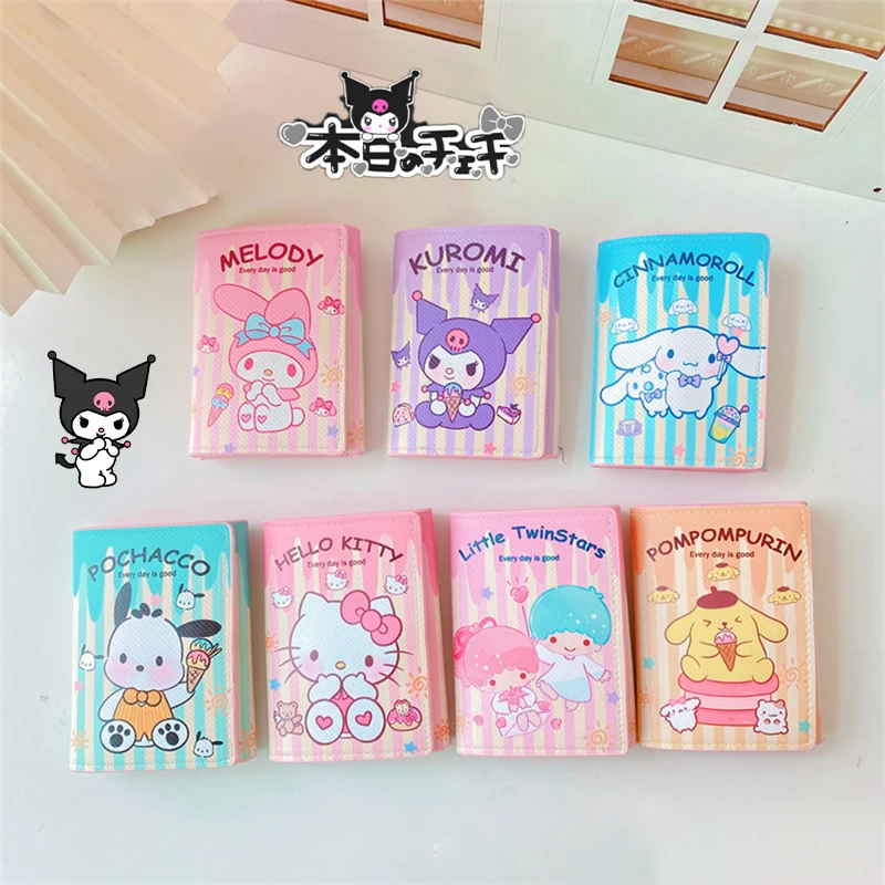 

Kawaii Sanrio Кошелек для монет Hello Kittys Y2K Kruomi Cinnamoroll аниме милый автобус банковские карты для хранения Мультяшные подарки игрушки для девочек