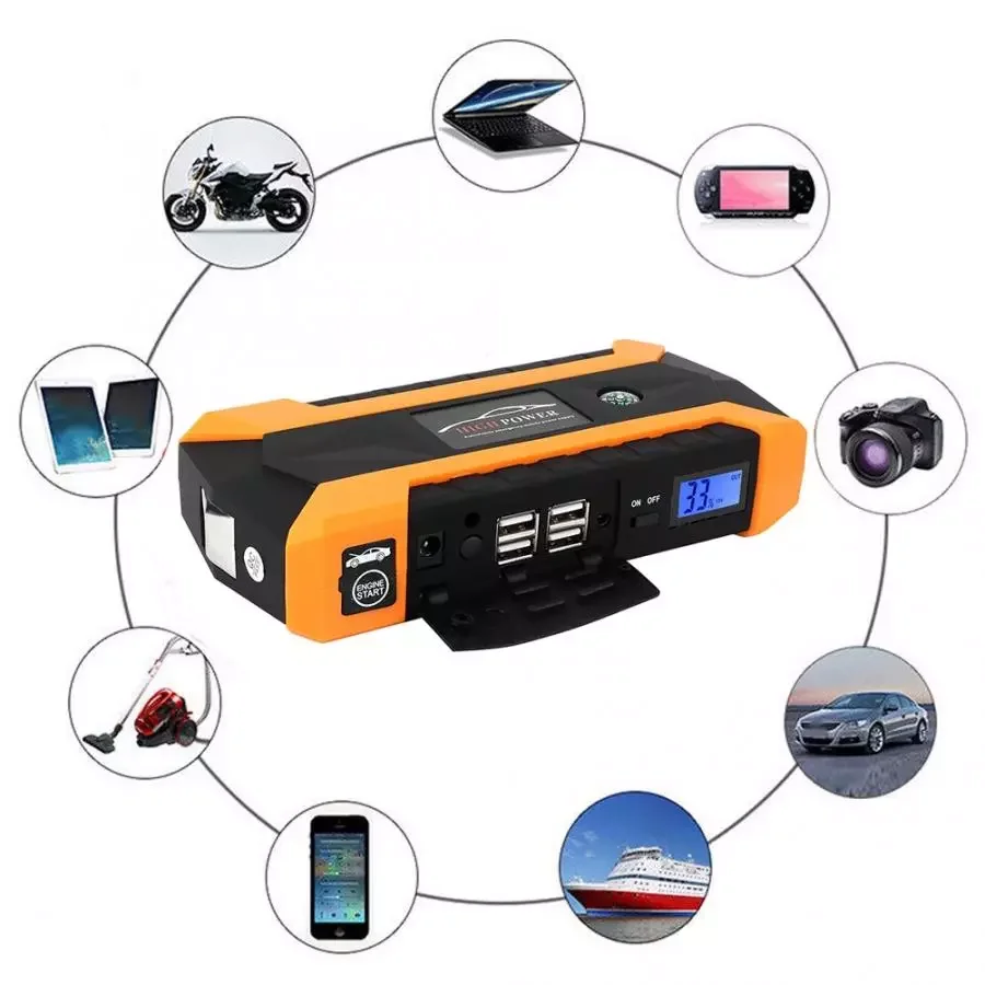 

Portable 12V Car Jump Starter Battery Charger 20000mAh Emergency Power Bank Multifunction