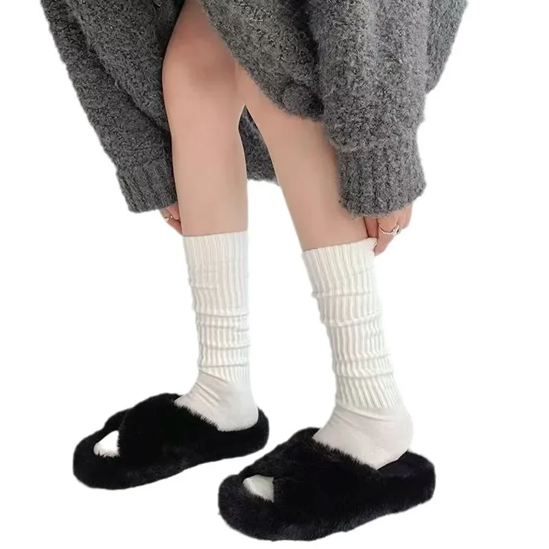 Вязаные осенние леггинсы для похудения в американском стиле серые женские чулки