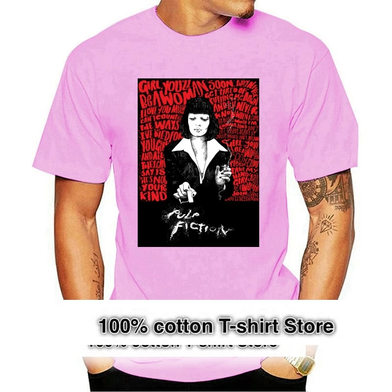 

Очень популярная Стильная мужская футболка Uma Pulp нимация на заказ Oldschool, облегающие хлопковые высококачественные футболки для кино