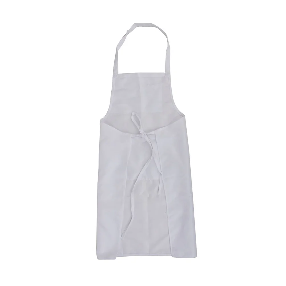

Kitchen Apron Restaurant Sleeveless Canvas Hair Halter Neck Pocket Work Grilling White