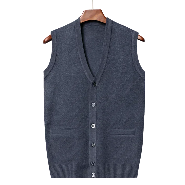 Мужской жилет без рукавов с V-образным вырезом классический деловой