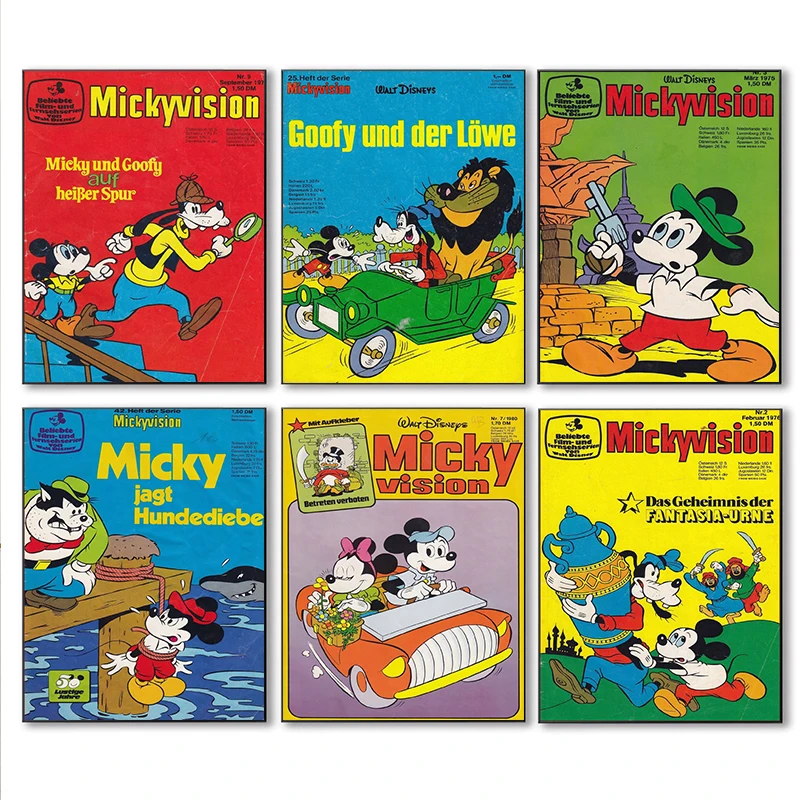 

Disney журнал картины на холсте Микки гофи плакаты и Мультяшные принты настенные картины для гостиной детской комнаты домашний декор
