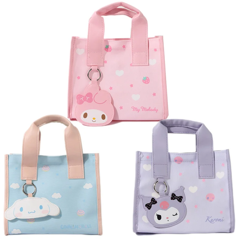 

Sanrioed My Melody Cinnamoroll Kuromi мультяшная квадратная сумка кавайная кукла подвеска бэнто Сумка милая Портативная сумка для хранения подарок для дево...