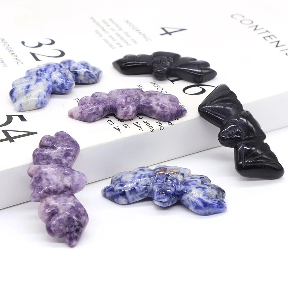 

Статуя летучей мыши 2,3 дюйма, натуральный кристалл, рейки, драгоценный камень в виде животного, зеркальный дух, энергетический камень, ведьм...