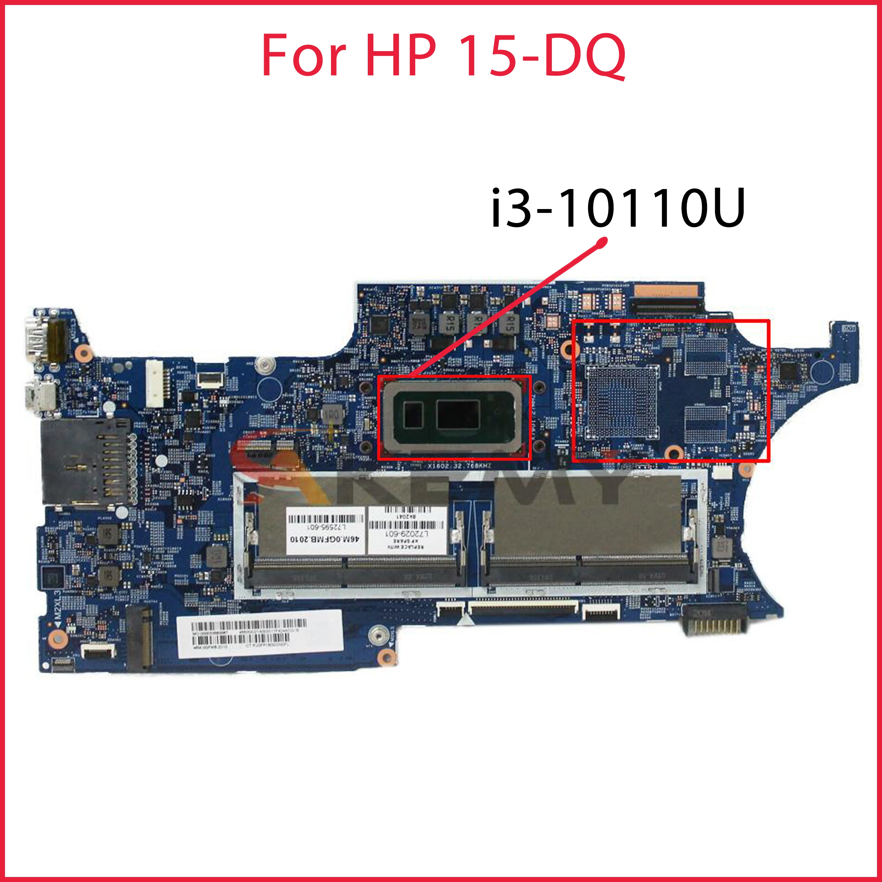 

L72594-601 для HP 15-DQ материнская плата i3-10110U CPU GM UMA