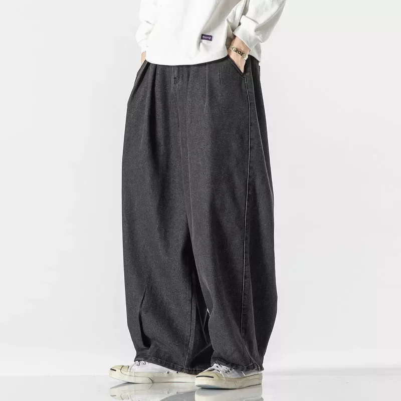 New in Denim Harem Pants Men‘s Joggers Sweatpants Japanese Streetwear Man Pants Trousers Casual Baggy Men Pants Fashion 5XL ja