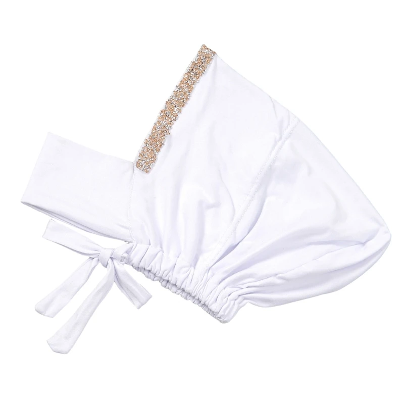 Этнический тюрбан мягкий молочный шелк индийский головной убор удобный хиджаб