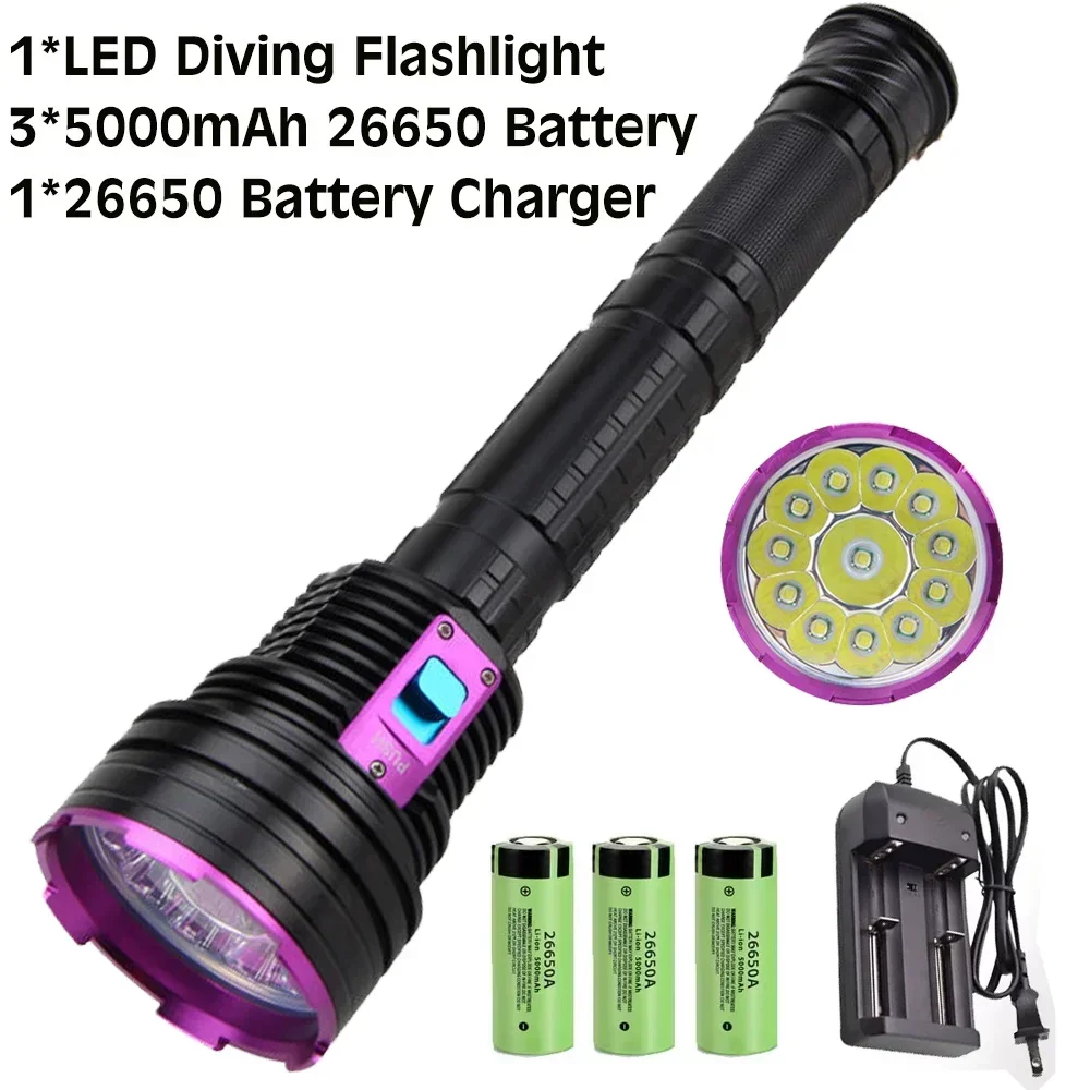 

ANTEAM Профессиональный водонепроницаемый фонарь 200м 12 светодиодов