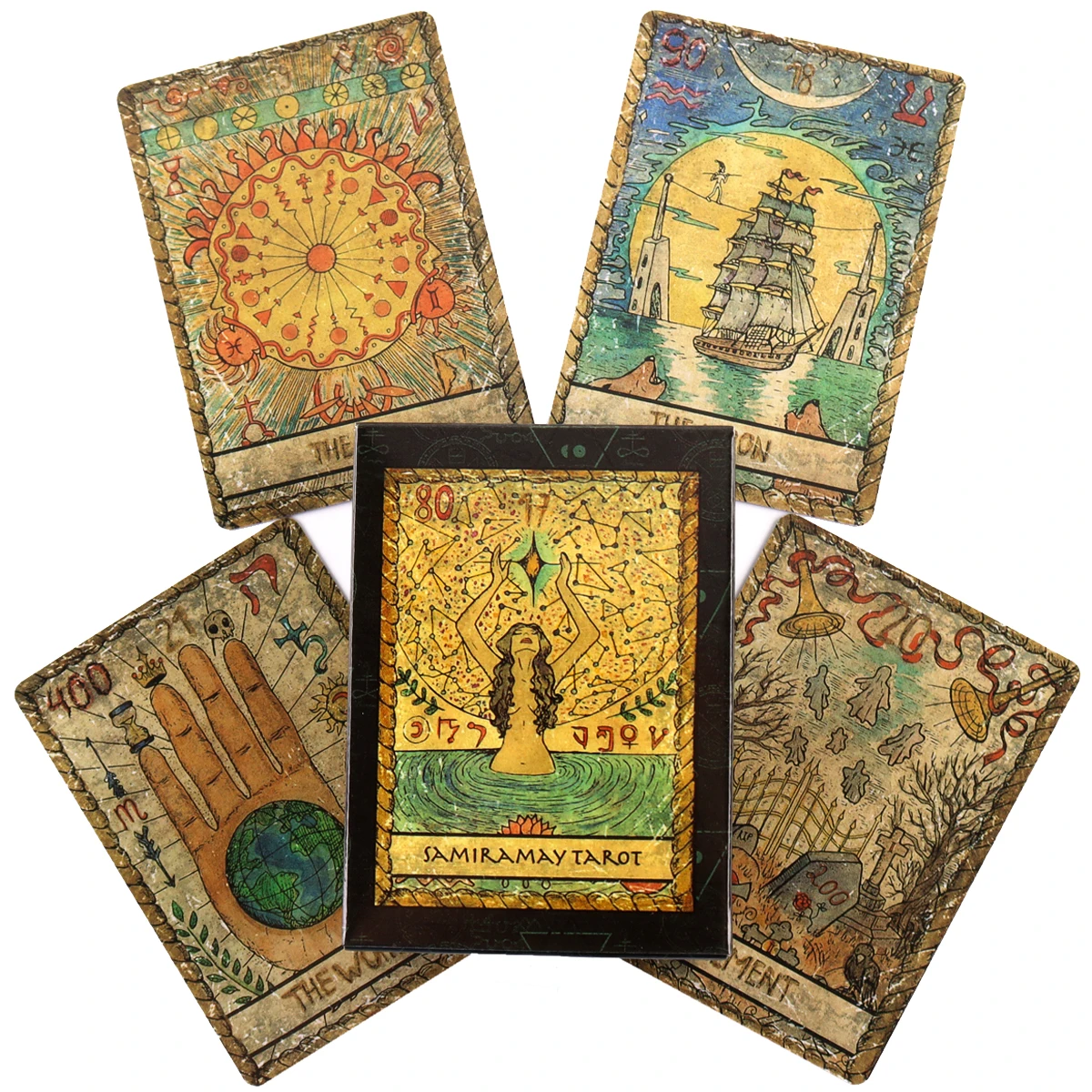 

Samiramay Tarot Deck Board Game Multiplayer Party Game Fortune Telling Prophet Tarot 78 Cards with Guide Booklet