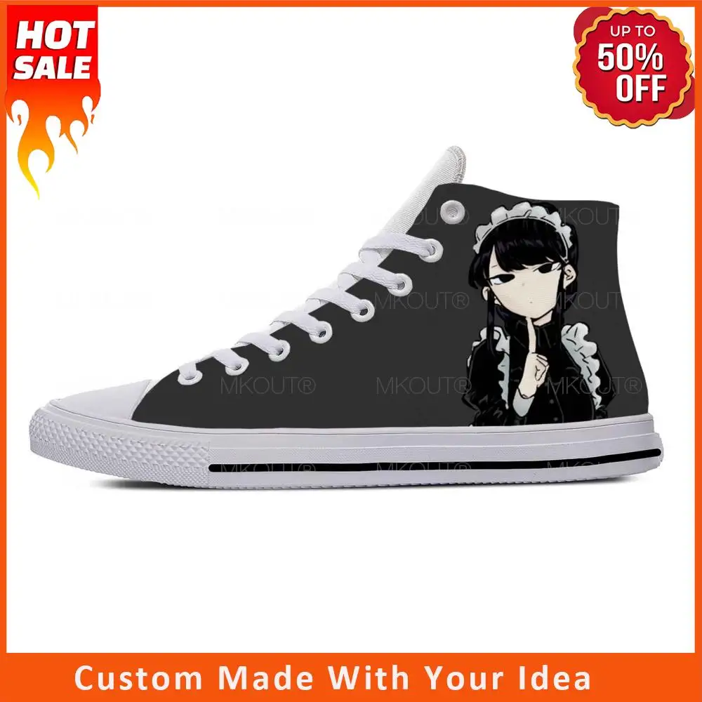 

Anime Cartoon Komi Can‘t Communicate Komi Shouko Casual Cloth Shoes High Top Lightweight Breathable 3D Print Men Women Sneakers