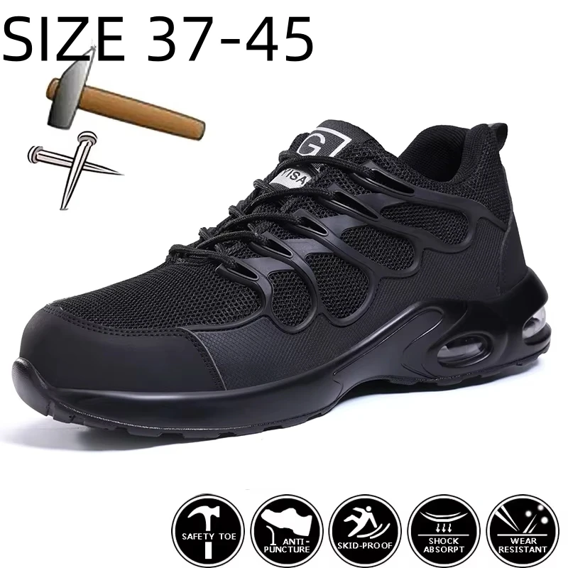 GUYISA Мужская защитная обувь Модные и ультралегкие мужские рабочие кроссовки со