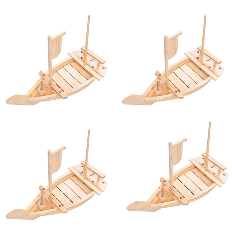 

Акция! 4 Деревянные Подносы для суши, поднос для сервировки лодки, большой размер 50 см, для ресторана