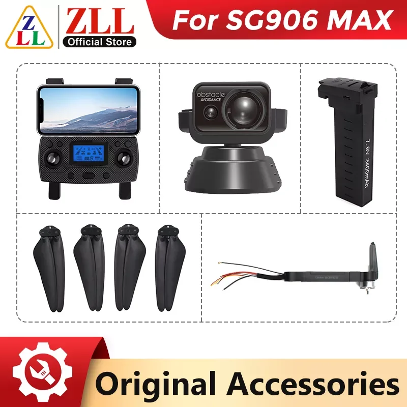 

Оригинальные аксессуары ZLL для беспилотного летательного аппарата SG906 MAX, устройство обхода препятствий на 360 градусов, аккумулятор 7,6 В, 3400 м...
