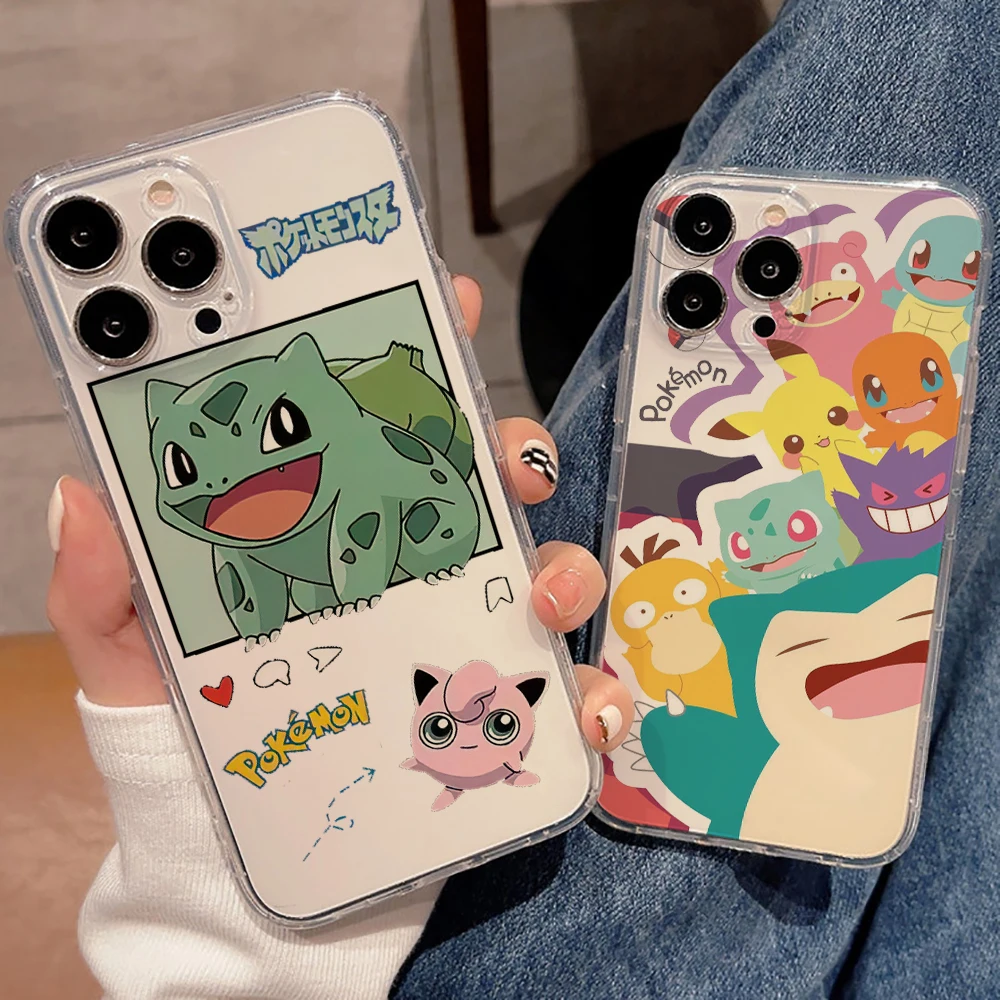 

Pokemon Pikachu Ultra Thin Clear Phone Case For Apple iPhone 13 12 11 Pro 12 13 Mini X XR XS Max SE 5 6 6s 7 8 Plus Coque