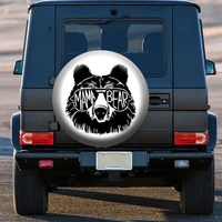 spare tire cover sunglasses bear tire cover custom tire cover without camera hole for jeep trailer rv suv bronco
