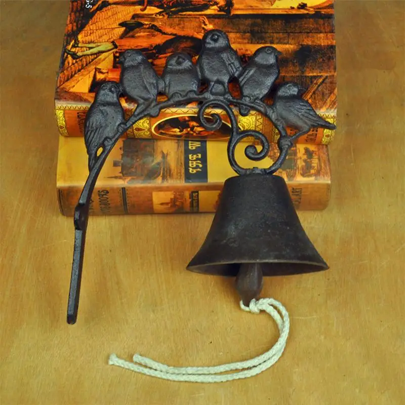 

Outdoor Dinner Bells Wind Chime Pendant Balcony Outdoor Yard Garden Indoor Wrought Iron Ship Bell Wall Mount Vintage Bells