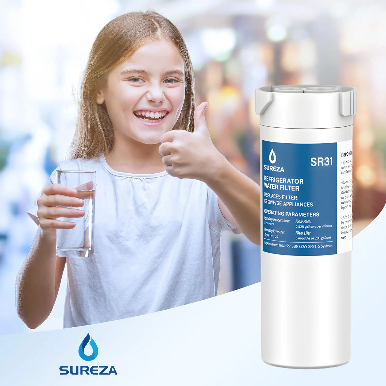 Замена фильтра для воды GE XWF холодильника (не XWFE) 1-3 упаковки