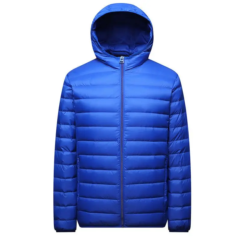 Men's light and warm down jackets, young and middle-aged short plus size hooded stand-collar jackets, men