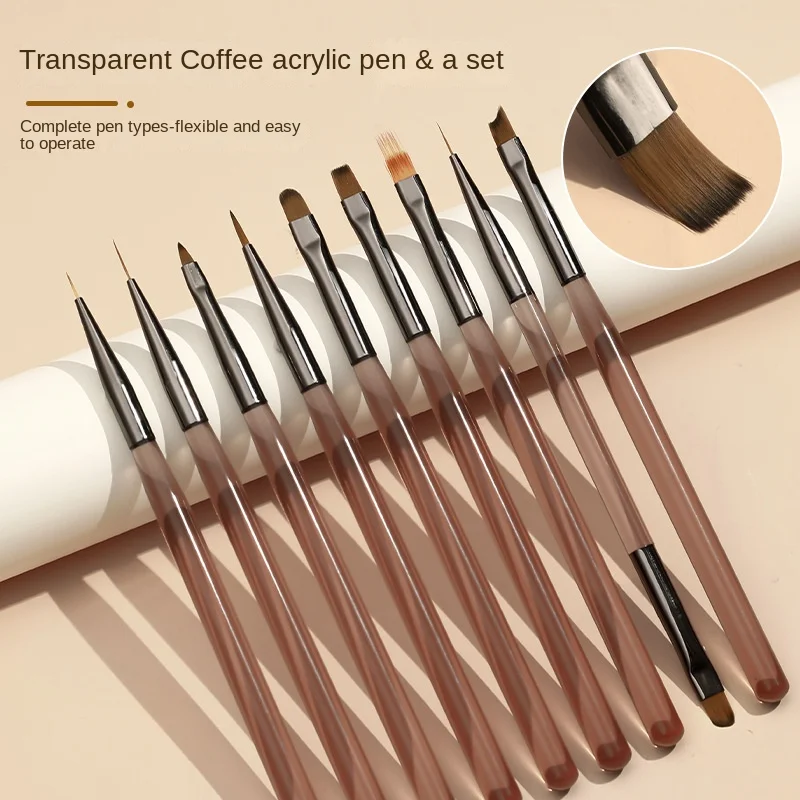 

Japanese Nail Pen Brush Set Sweeping Pen Double End Construction Pen Phototherapy Color Drawing Line Pen Gradient Pen Nail Tool