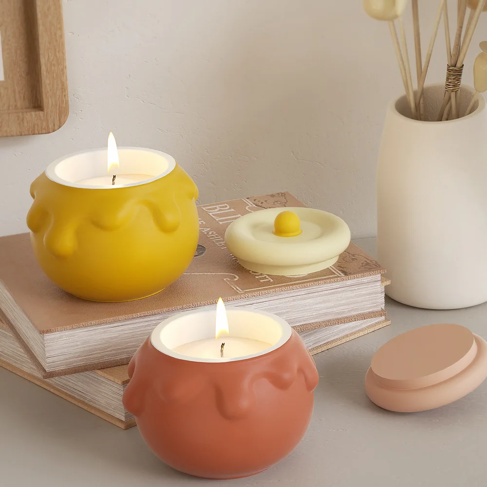 DIY клей смола гипс крем медовый баночка коробка для хранения чашка свечей