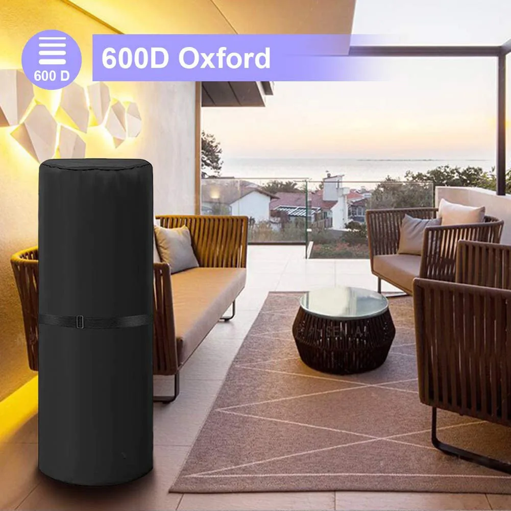 

Heater Cover 210D Oxford Cloth Waterproof Windproof Patio Dust Cover Courtyard Outdoor Round Air Energy Heater Furniture Cover