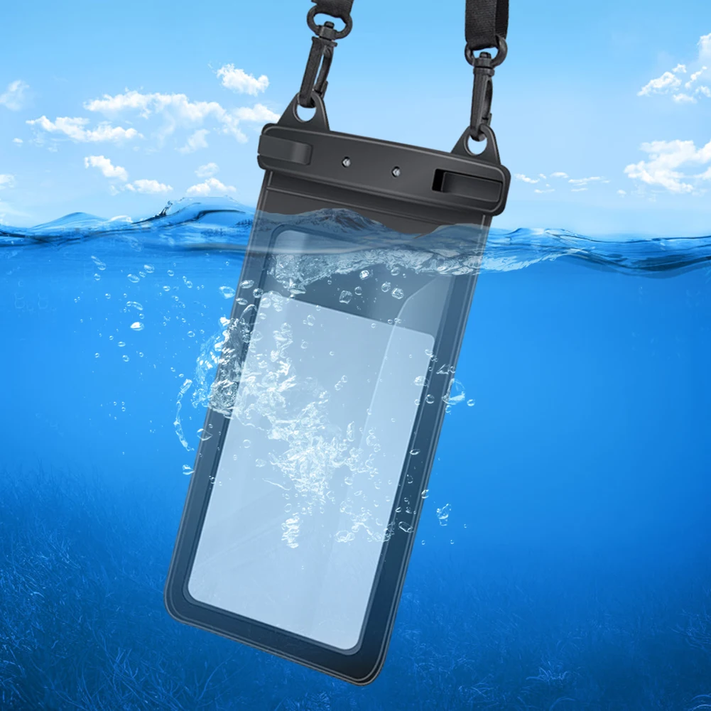 

Водонепроницаемый Прозрачный чехол для телефона с отделением для сенсорного экрана и лентой для подводного плавания и дайвинга