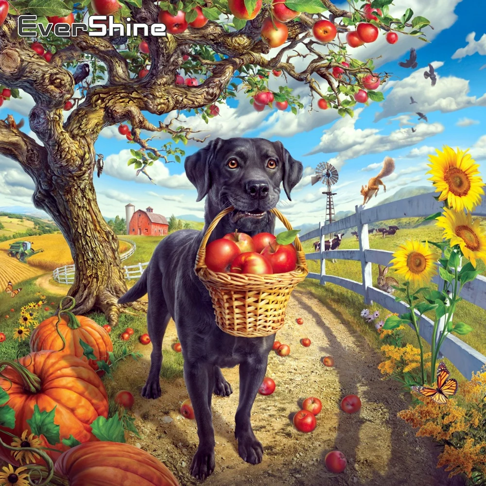 

EverShine Diamond Painting Dog Cartoon 5D New Arrivals Full Square Drill Diamond Embroidery Scenery Farm Mosaic Art Child Hobby