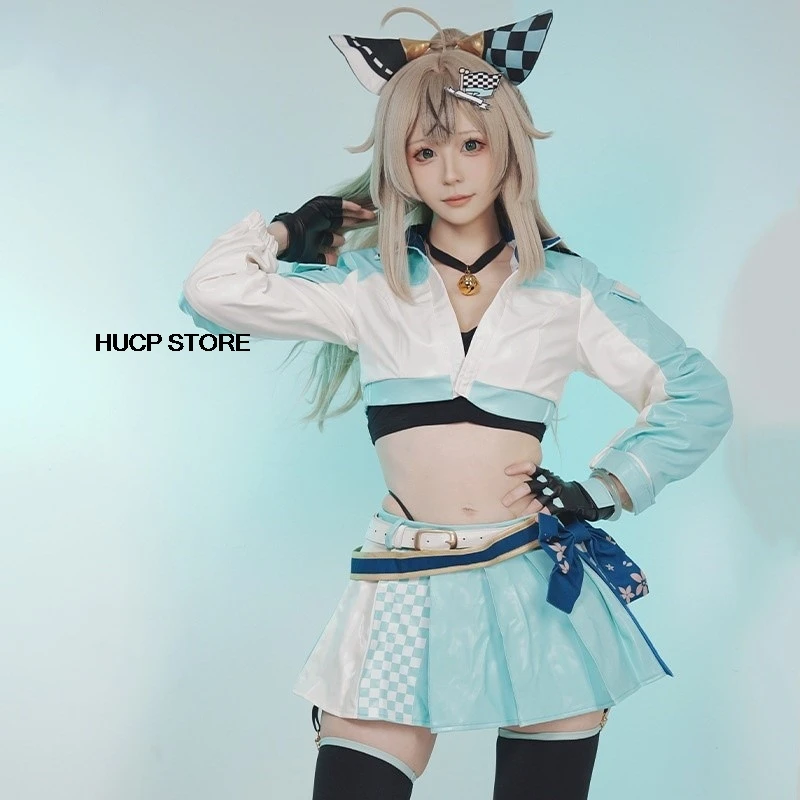 Косплей Кирара гоночная форма уши чулок парик комплект игры Genshin Impact косплей