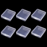 miusie 6pcs set plastic transparent storage box jewelry pill chip organizer case nail art battery screw case beads container