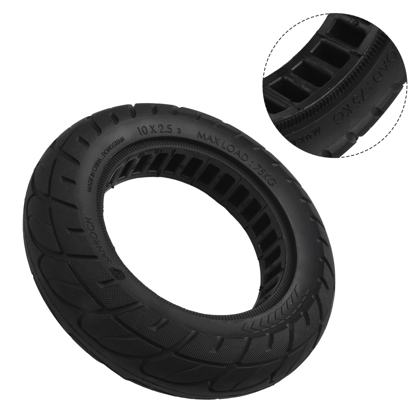 

Durable High Quality Outdoor Sports Scooters Tire Solid Tyre 63MM Accessories Inflatable Rubber 10 Inch 1180g Weight