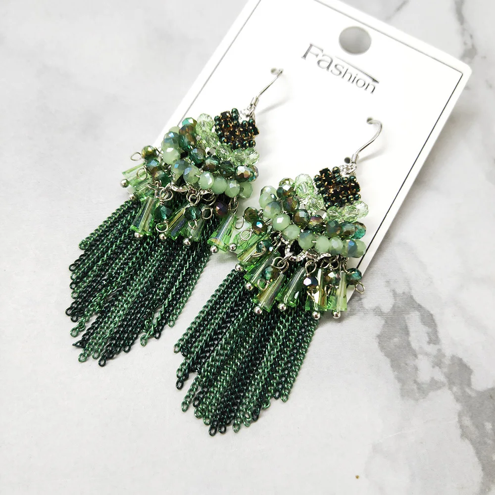 Серьги ручной работы в богемном стиле женские характерные массивные этническом