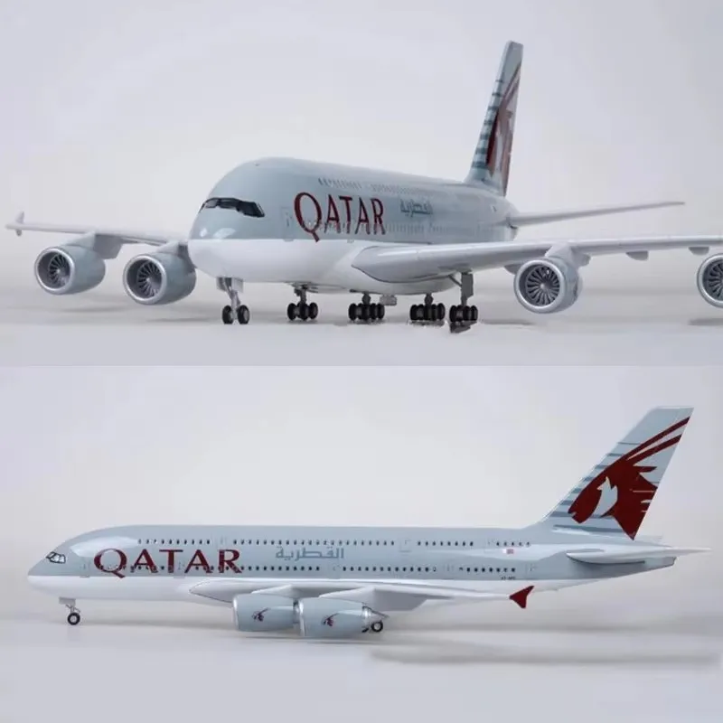 Масштаб 1/160 50 5 см самолет Airbus A380 QATAR модель авиакомпании W свет и колесо литой под