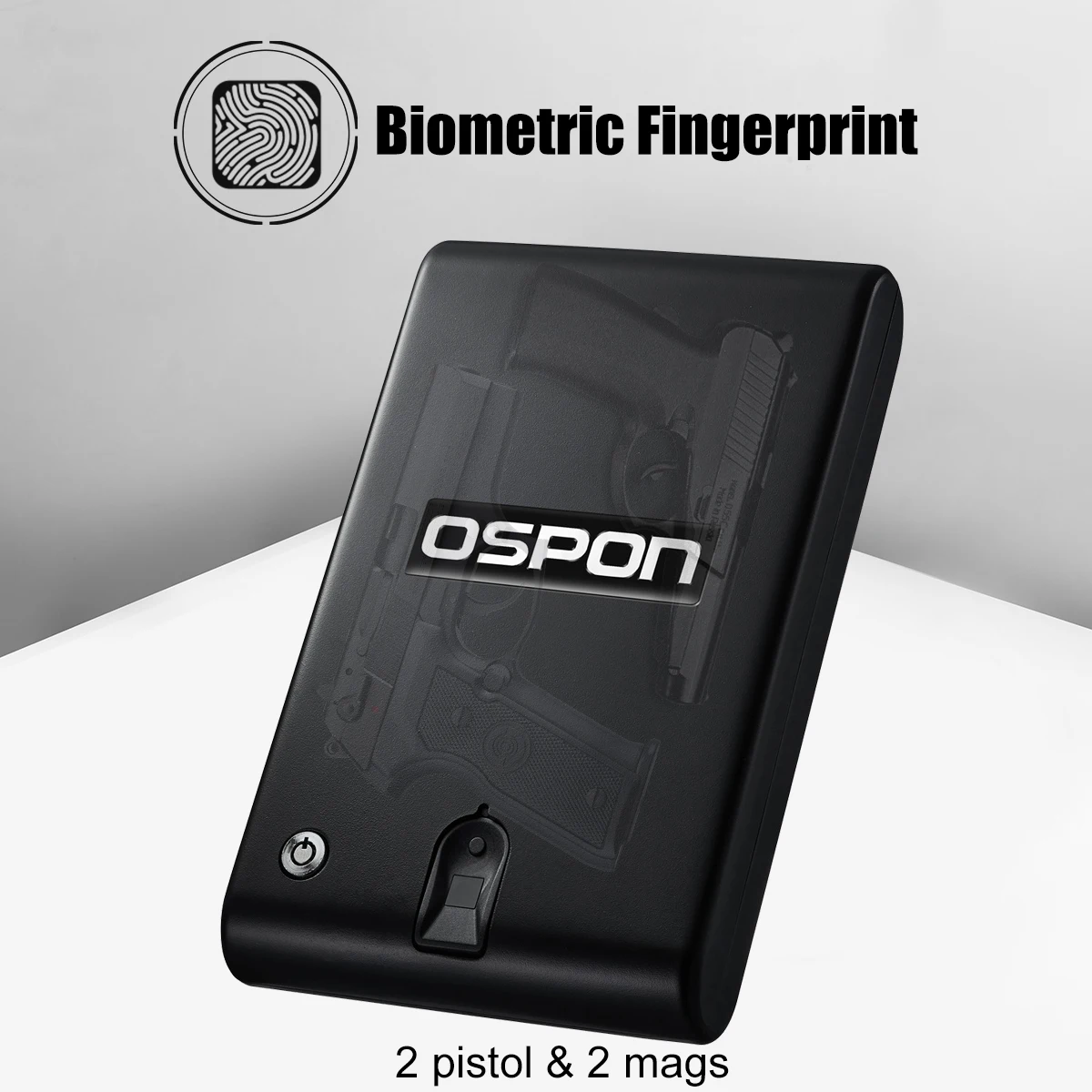 

Биометрический электронный пистолет для безопасности со сканером отпечатков пальцев, мини-пистолет, сейф, ваза, ящик для оружия, оружие, боеприпасы, наличные деньги, автомобиль Ospon