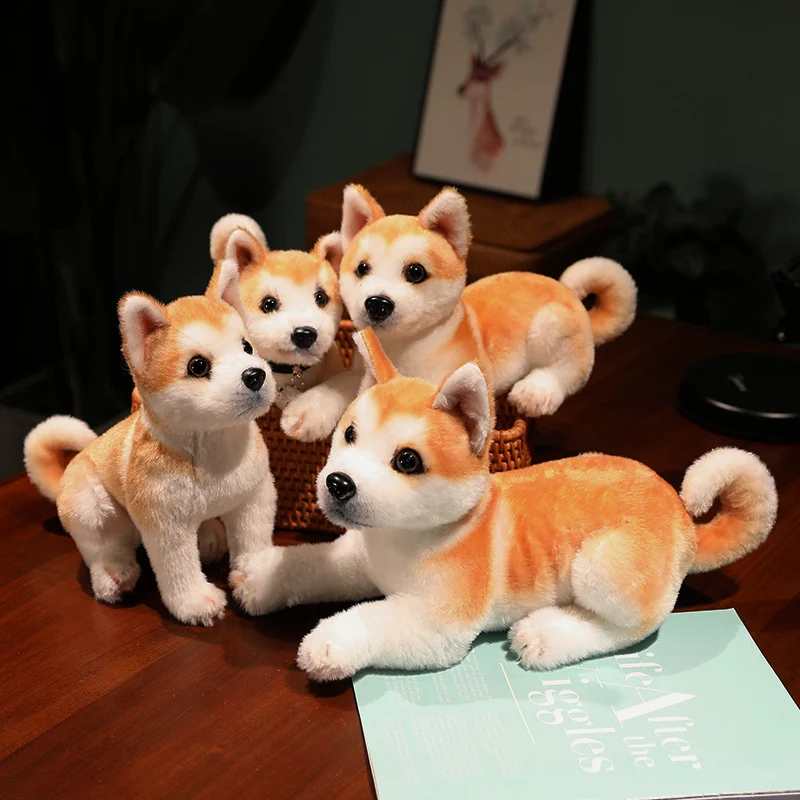 

25/30cm Simulation Akita Dog Plush Toy Stuffed Lifelike Shiba Inu Dog Soft Pillow Dolls Toys For Kids Girls Birthday Gift Decor