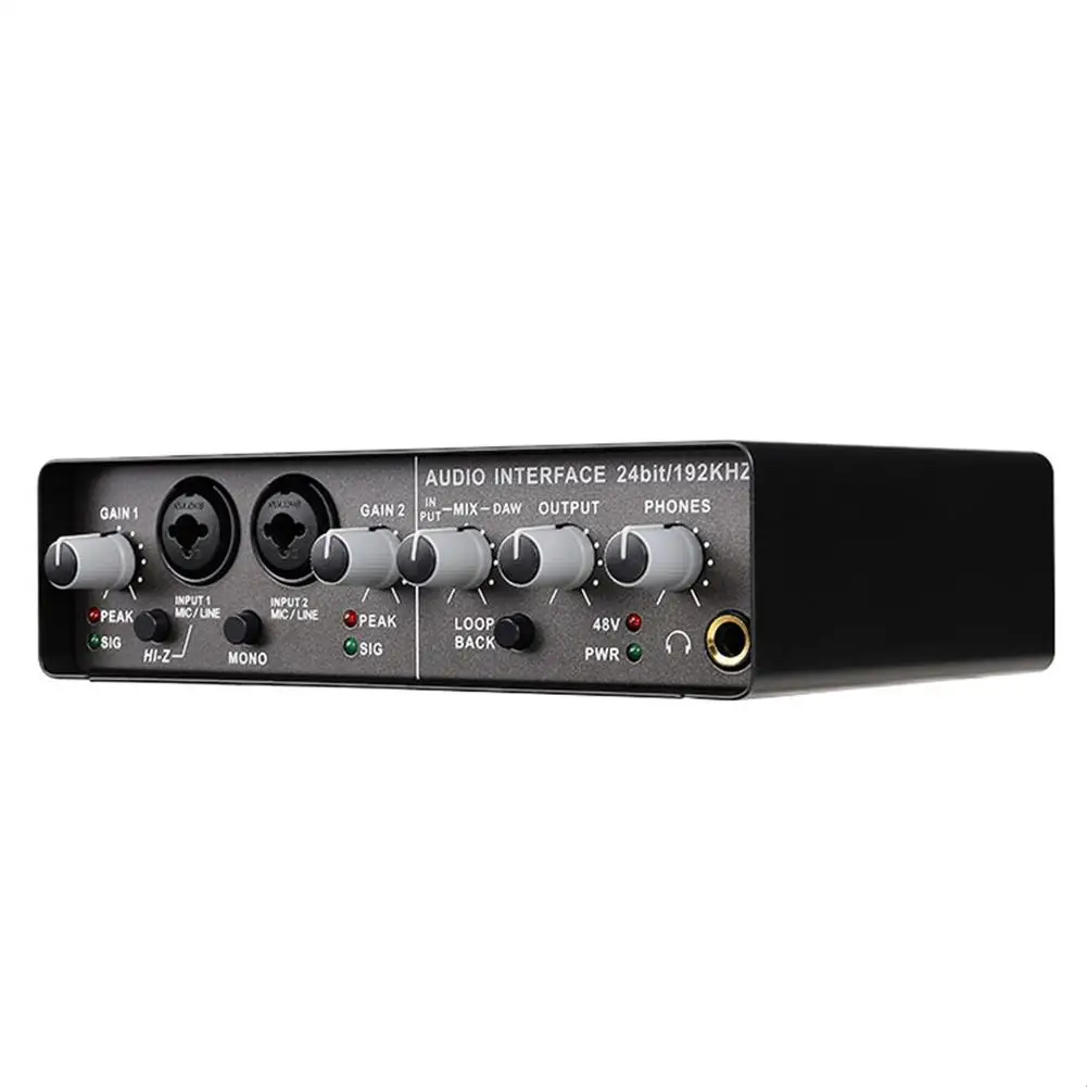 

Professional Audio Interface Sound Card With Monitoring Electric Guitar Live Recording Audio Extractor For Studio Singing Q24