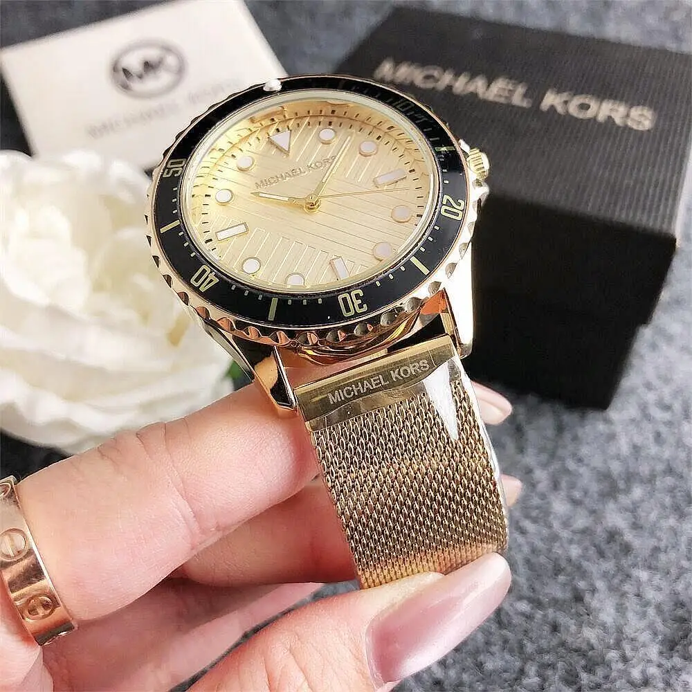 Фото Новые женские кварцевые часы Michael Kors, модные повседневные наручные часы из сплава, роскошный дизайн, хронограф, элегантный подарок для женщин №3