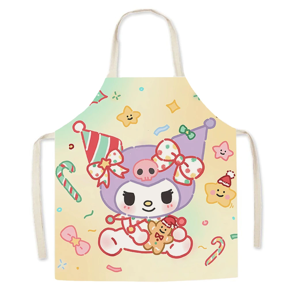 Милый рождественский фартук Sanrio ‌ Фартук с принтом Собака корицы Kuromi кухонный