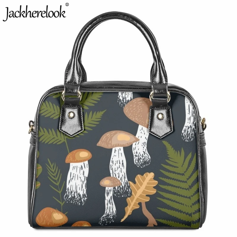 

Jackherelook, модная новая женская сумка через плечо, модная дизайнерская сумка-мессенджер с принтом в виде грибов, роскошная кожаная сумка-тоут для покупок