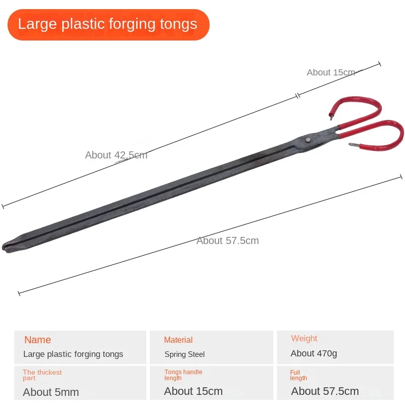 

Ручная ковка, щипцы для мусора, длинная ручка, утолщенный зажим для мусора, устройство захвата Hawkbill, щипцы для барбекю и угля