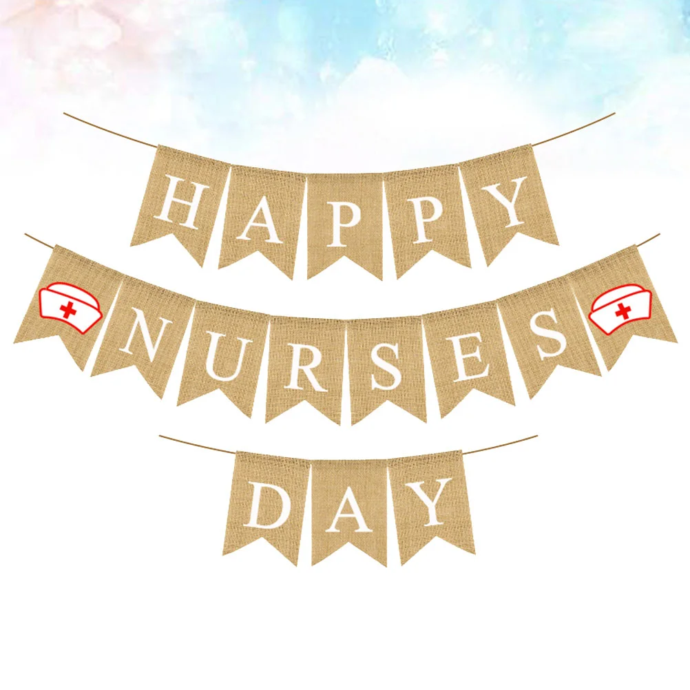 

Day Theme Flag Printing Burlap Banner Swallowtail Garland Bunting Party Supplies for Day