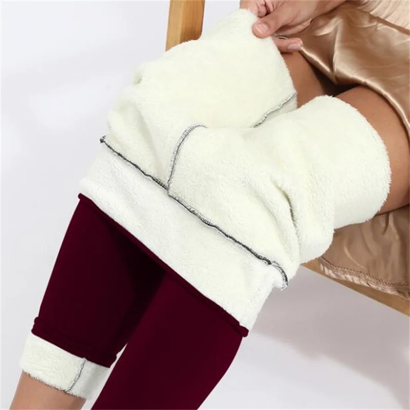 

Women Warm Leggings Winter Tights High Waist Slim Velvet Leggings