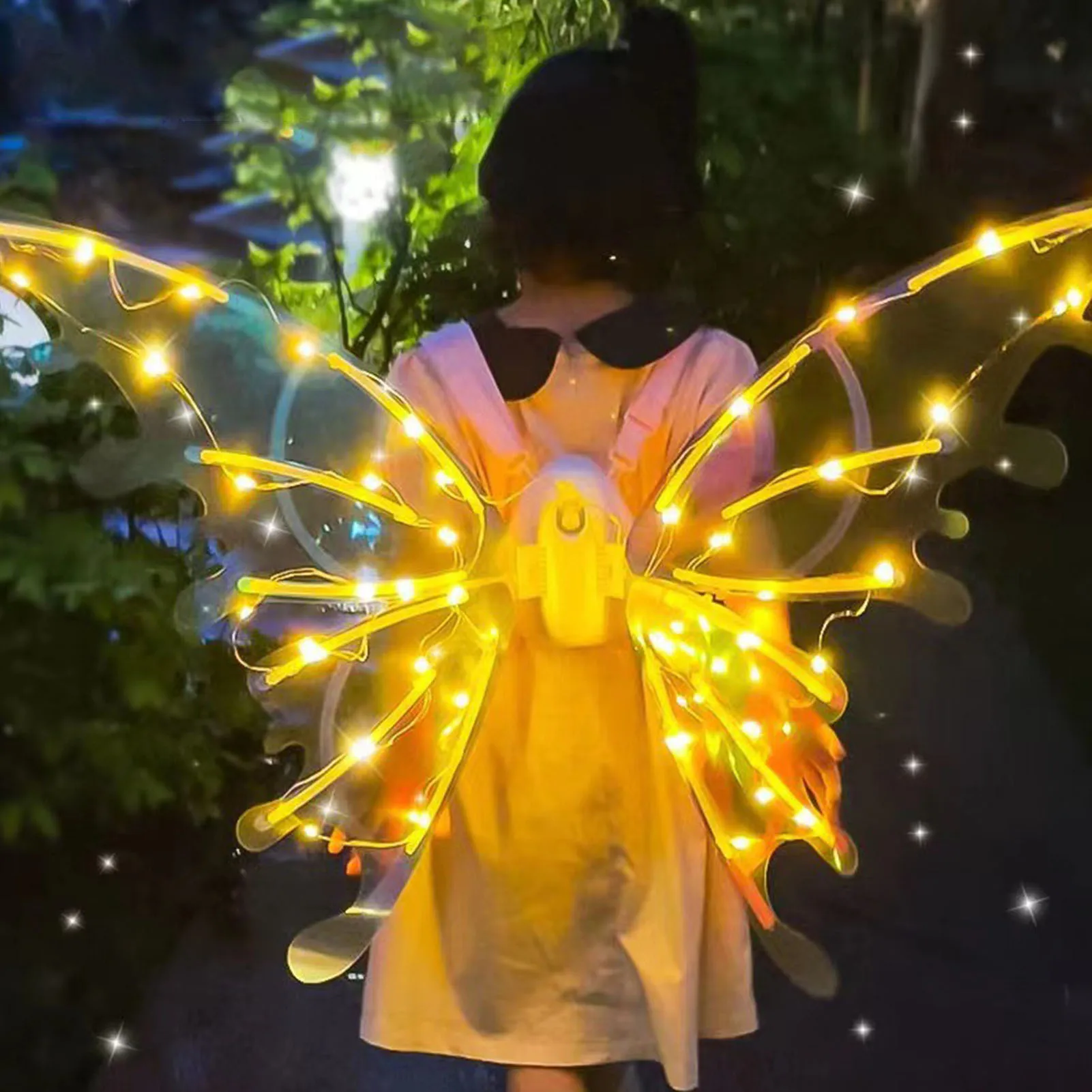 

Girls Electrical Butterfly Wings With Music Lights Glowing Shiny Dress Up Moving Fairy Wings For Birthday Wedding Christmas Gift
