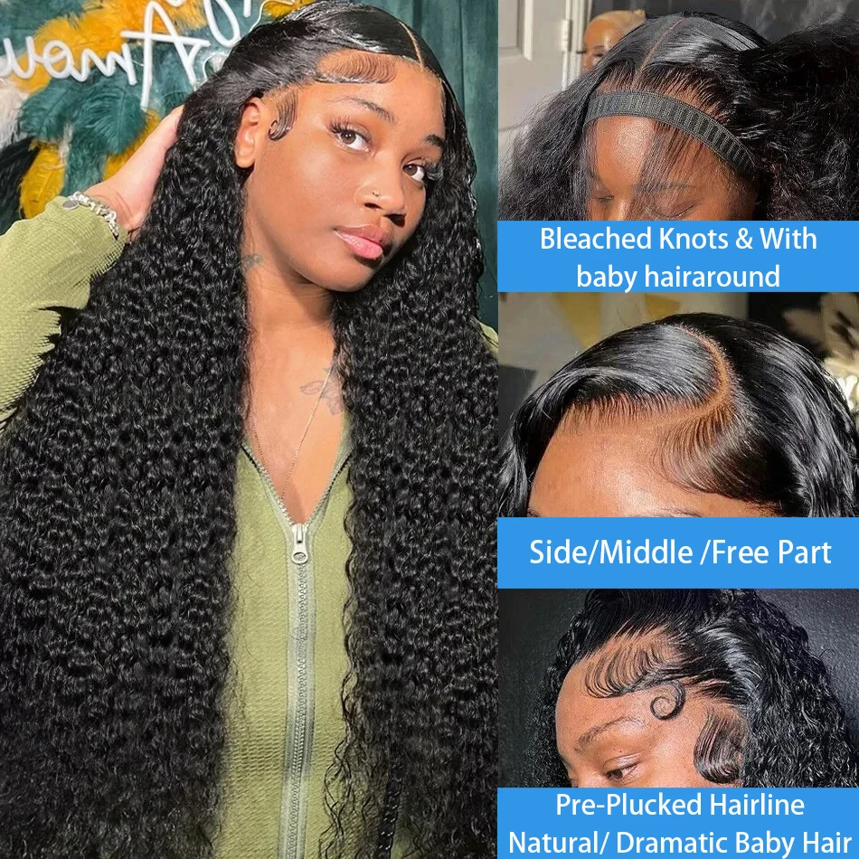 200 плотность бразильский 26 30 дюймов глубокая водная волна 13x4 прозрачные