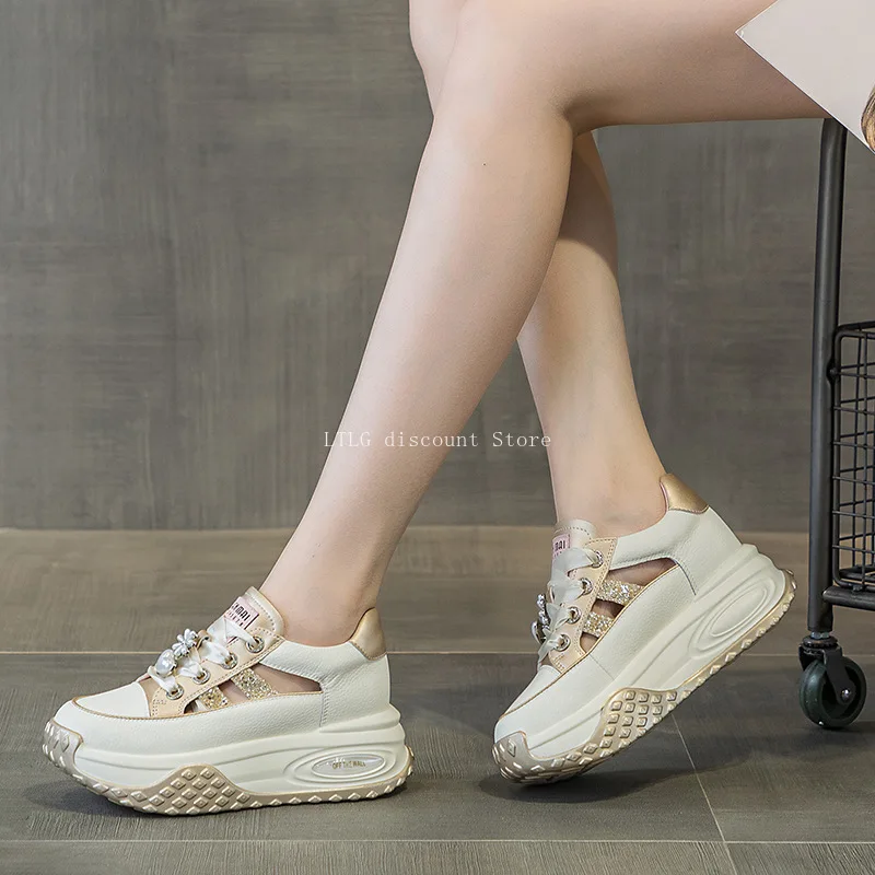 Сандалии женские на платформе кроссовки толстой подошве повседневная обувь для