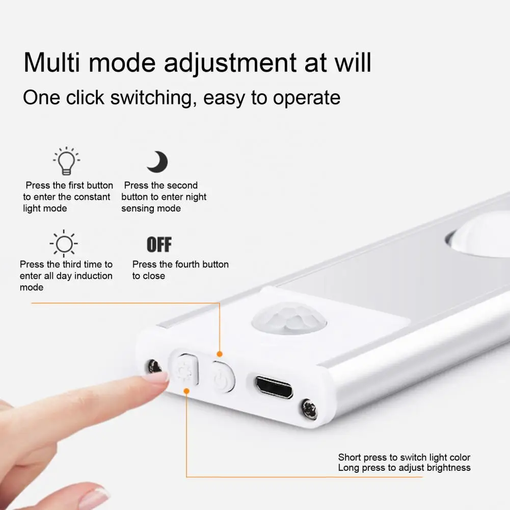 

Practical Closet Night Lamp Always-on Mode Flicker Free 3000K/4000K/6000K Motion Sensor Light Multipurpose