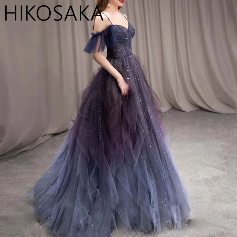 

Платье для выпускного вечера с открытыми плечами и вырезом-лодочкой в виде звезд и Луны, платья для помолвки, длинное банкетное вечернее платье, 2023